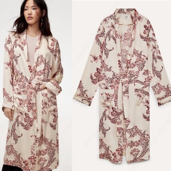Aritzia Wilfred Silk Pilier Kimono Robe Jacket - Picture 2 of 10